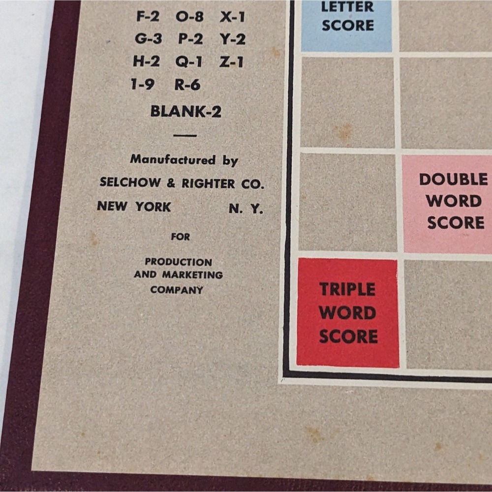 Scrabble Selchow & Righter Vintage (Board Game 1948-1953) Complete - Picture 5 of 16